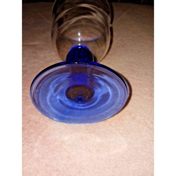Libbey Martello Cobalt Blue Clear Set of 4 Goblets Water Wine Tea - Picture 6 of 8